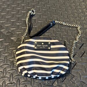 Kate Spade Striped Black and Cream Crossbody Bag
